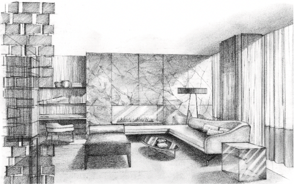 Интерьер в графике