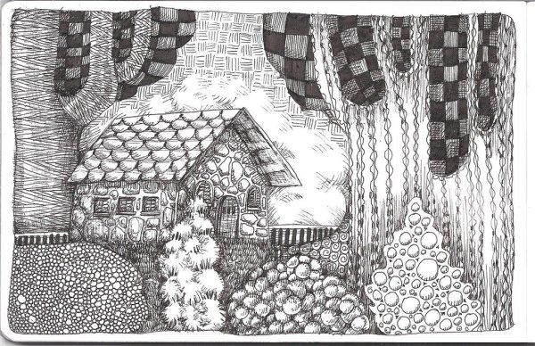 Стилизация морского пейзажа Графика