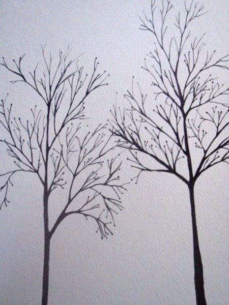 Красивое дерево рисунок карандашом