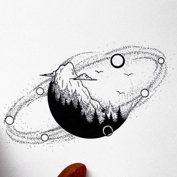 Тату космос эскизы