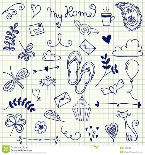 Рисунки ручкой в тетради