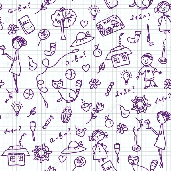 Много рисунков на одном листе