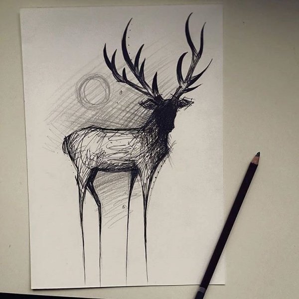 Олени для скетчбука
