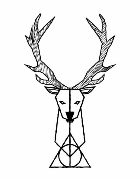 Олень схематично
