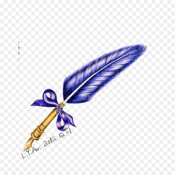 Ручка перо рисунок на прозрачном фоне