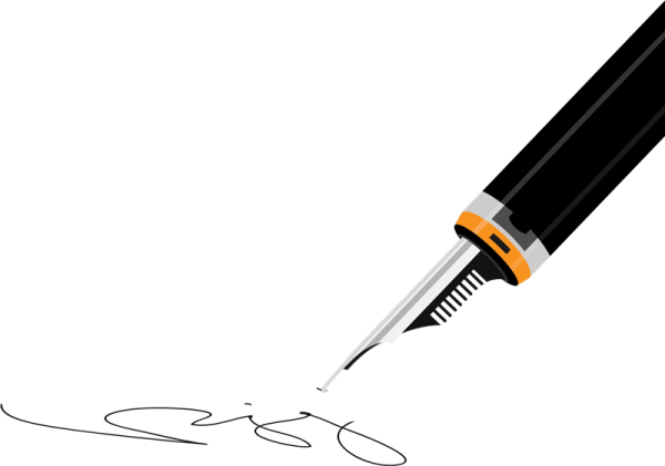 Перьевая ручка на белом фоне