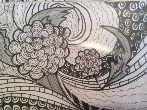 Декоративная Графика гелевой ручкой