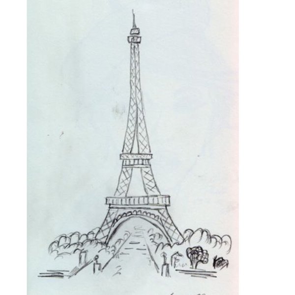 Париж карандашом для срисовки