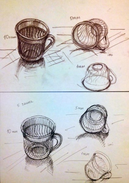 Зарисовки с натуры предметов быта