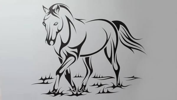 Стилизованная лошадь рисунок