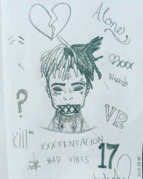 Тату эскиз XXXTENTANCION