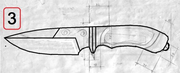 Скиннер нож чертеж с размерами