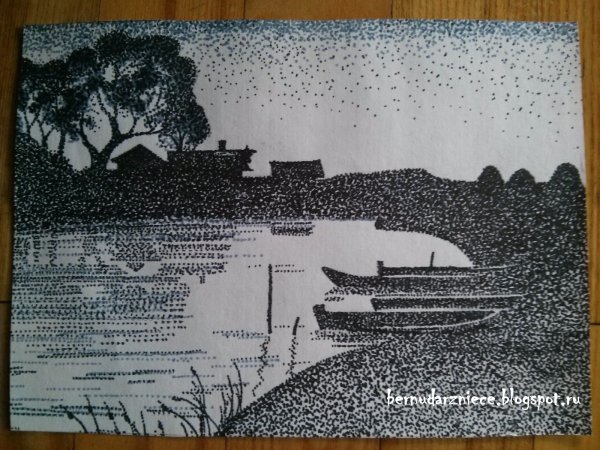 Пуантилизм в живописи черно-белой