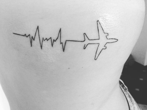 Тату самолет эскиз