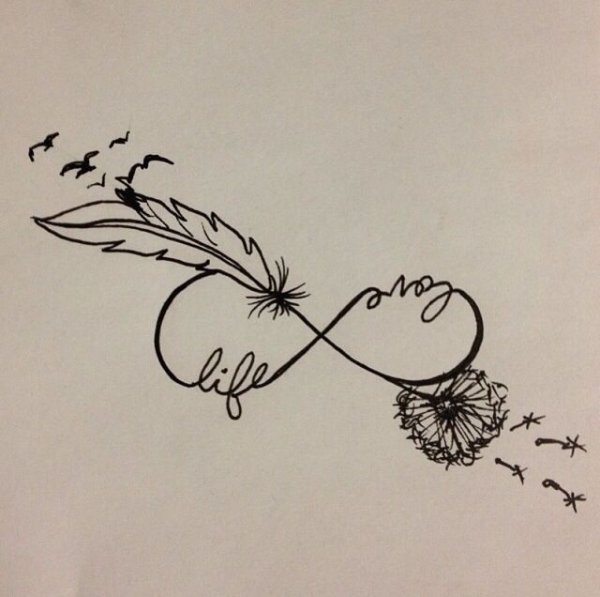 Знак бесконечности с цветами