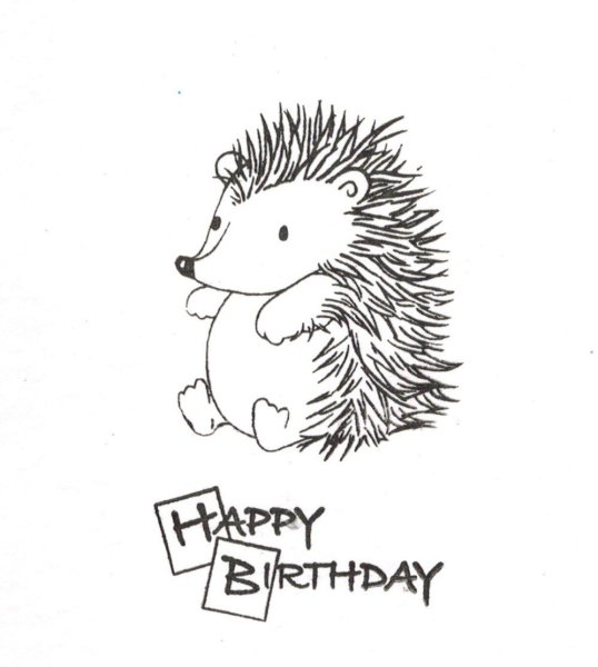 Ежик черной ручкой