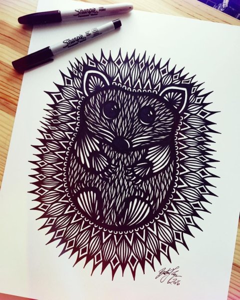 Тату Ёжик эскиз
