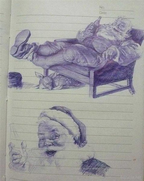 Рисунки в тетради от скуки