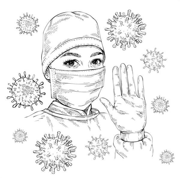 Люди в масках для раскрашивания