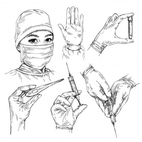 Маска медицинская рисунок