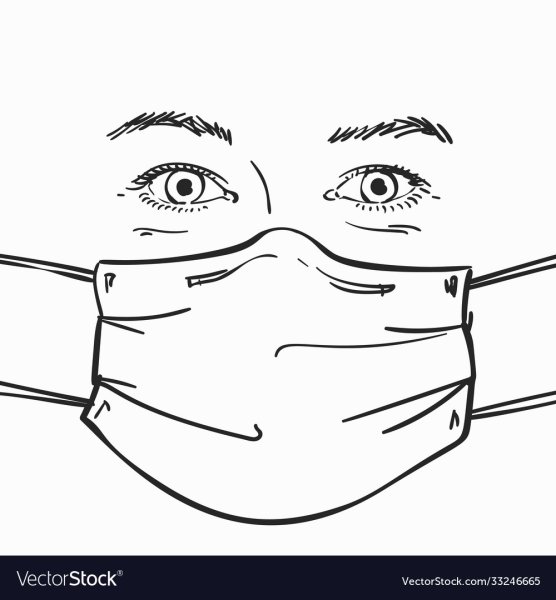 Раскраска маска медицинская