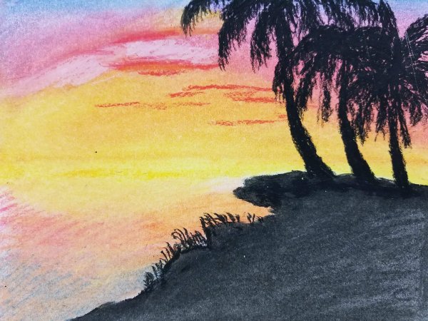 Закаты пастельными мелками