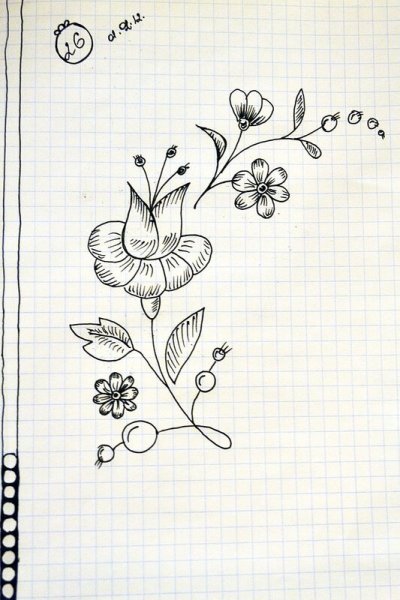 Зарисовки цветов ручкой