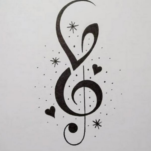 Маленькие несложные рисунки в виде нот