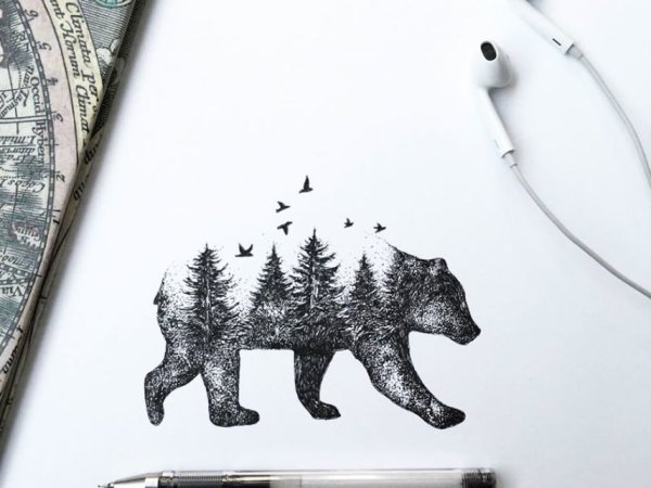 Необычные рисунки гелевой ручкой