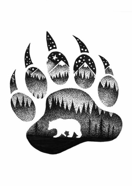 Лапа медведя эскиз