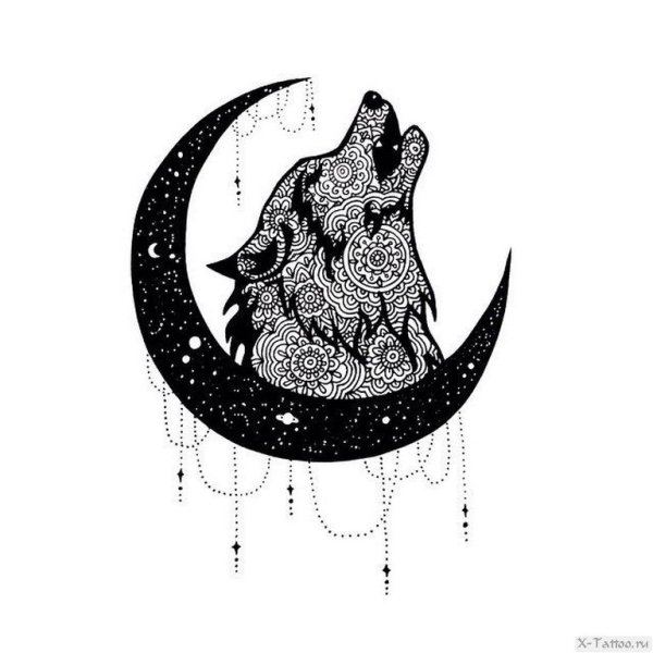 Тату Луна эскизы