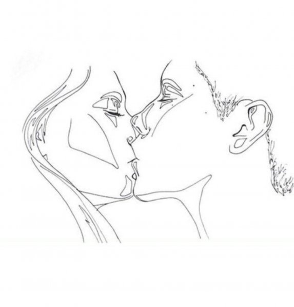 Поцелуй набросок