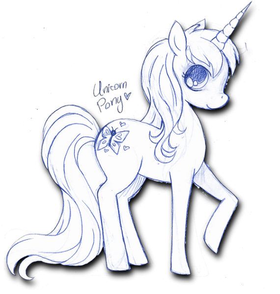 Пони Единорог карандашом