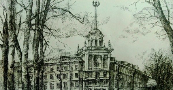 Архитектурный пейзаж в графике