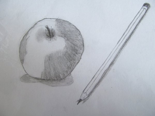 Яблоко рисунок ручкой