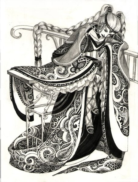 Декоративная Графика гелевой ручкой