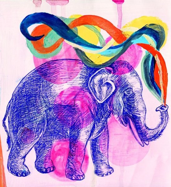 Рисование детских слонов
