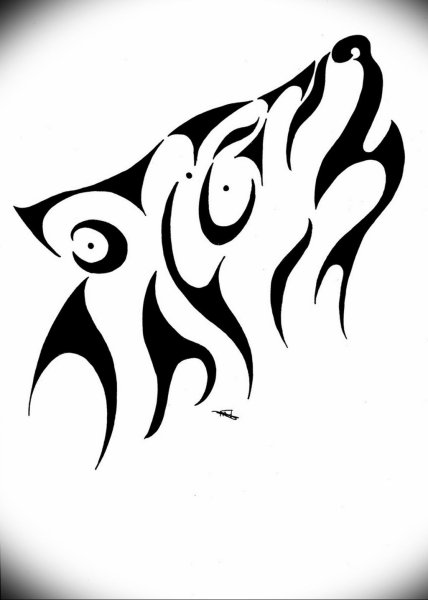 Татуировки хной волк