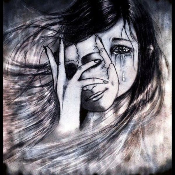 Рисунок плачущей девушки