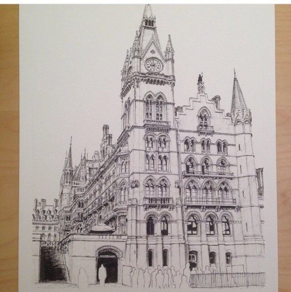 Здание ручкой