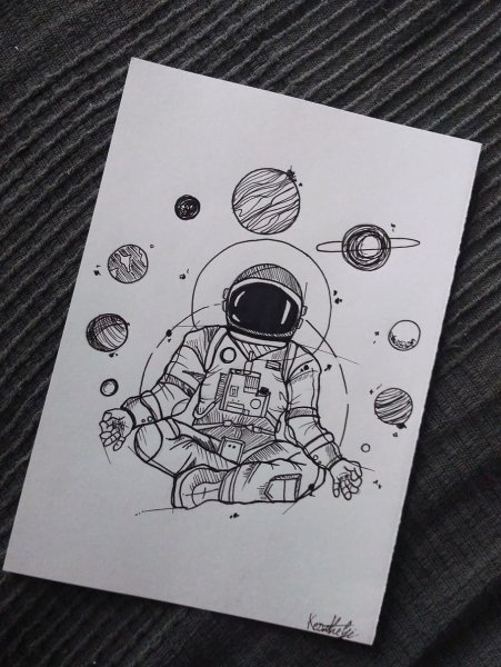 Космонавт набросок