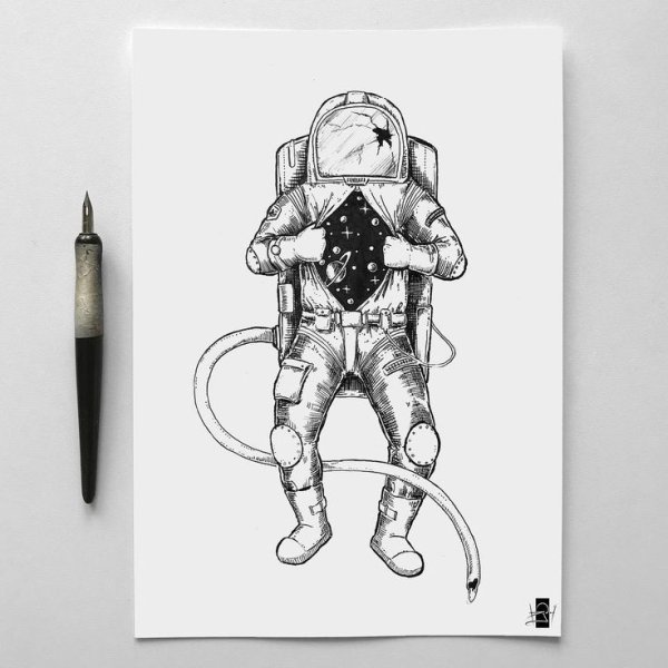 Космонавт эскиз