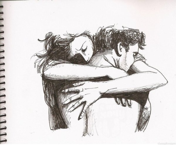 Сильные объятия рисунок