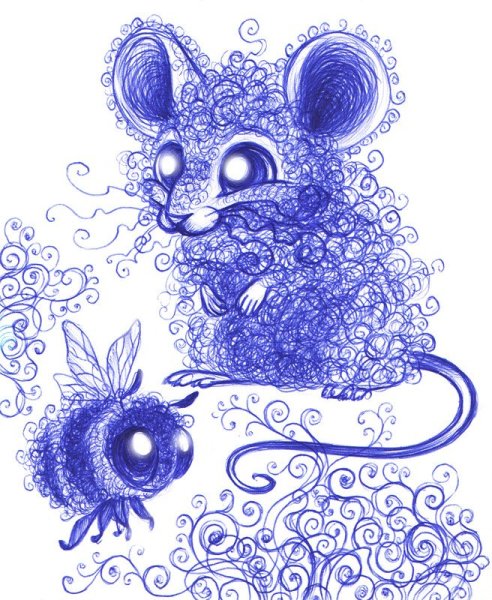 Рисовать синей ручкой