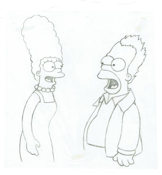 Раскраска симпсоны гомер и мардж