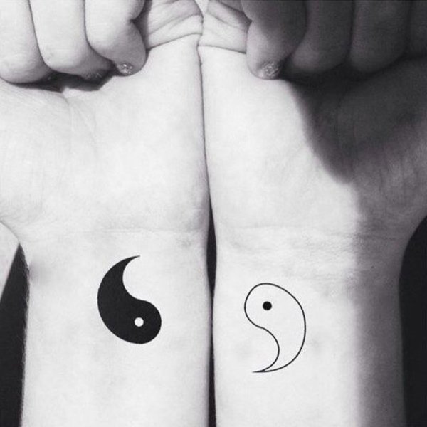 Парная тату Инь Янь