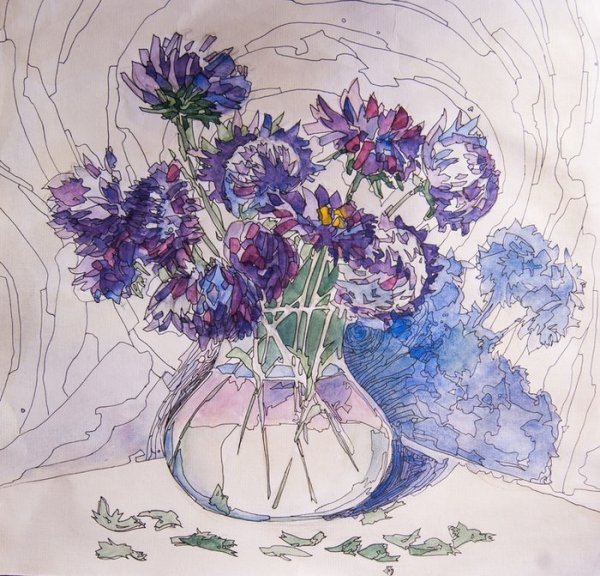 Скетчинг хризантемы