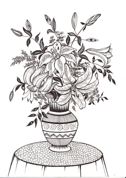 Эскиз цветочной композиции