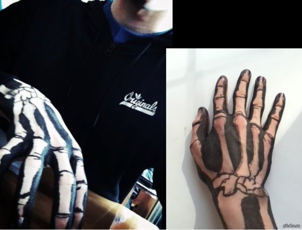 Тату на кисти ручкой