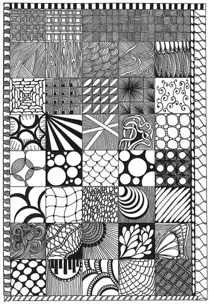 Зентангл геометрические узоры